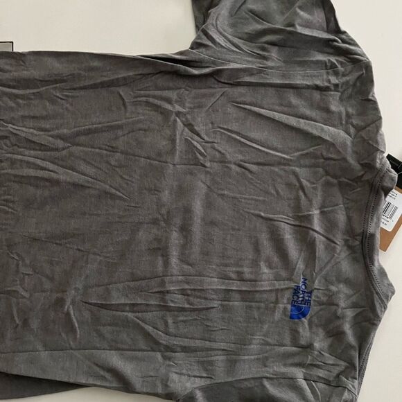 The North Face Men's New USA Short Sleeve Tee Small s Mountian Logo Gray Bolt - Picture 6 of 7